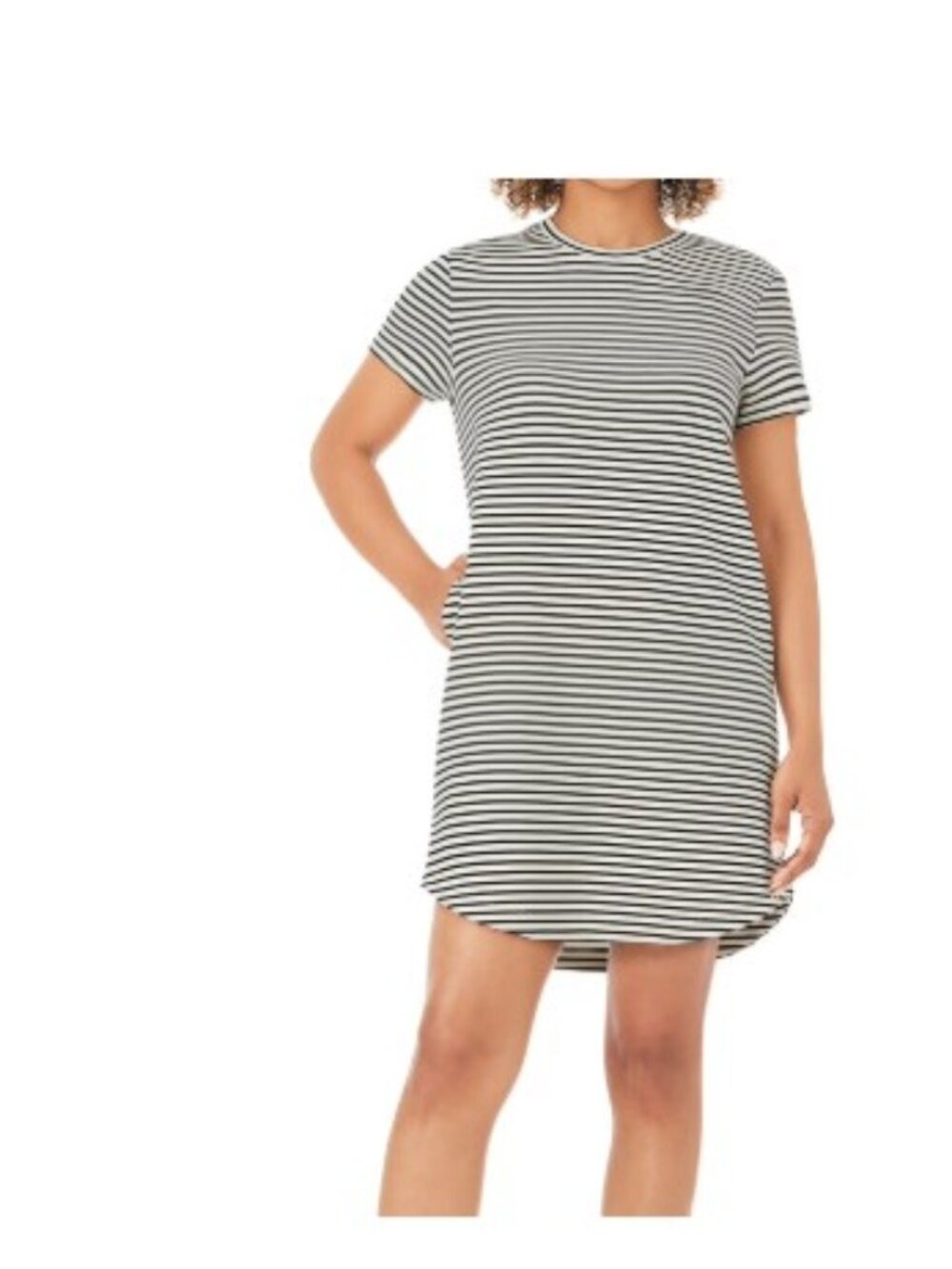Women's Sandwash Dress Stripes Black Relaxed Fit Pockets Multiple Sizes